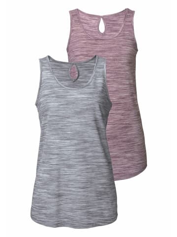 Beach Time Tanktop in beere-meliert, grau-meliert