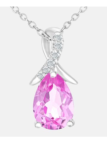 Diamant L'éternel Halskette mit Anhänger aus 375 Weißgold mit Diamant mit Saphir