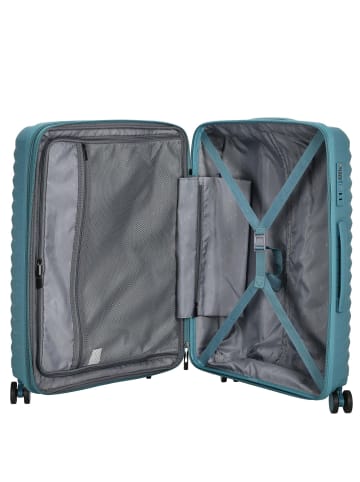 D&N Travel Line 4500+ - 4-Rollen-Trolley M 65 cm erw. (black) in petrol