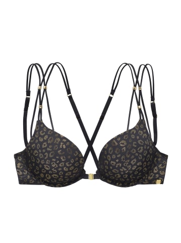 JETTE Push-up-BH in schwarz-gold