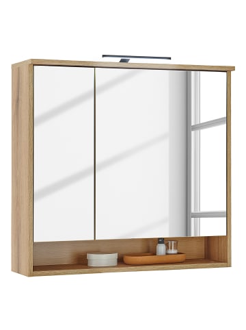 home24 Beleuchteter Spiegelschrank Bouchoux in Eiche Evoke Coast Dekor