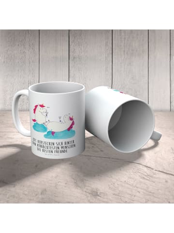 Mr. & Mrs. Panda Kindertasse Einhorn Sekt mit Spruch in Weiß