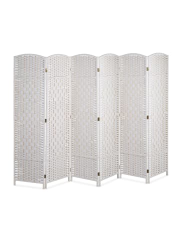 relaxdays Paravent in Weiß - (B)240 x (H)170 cm