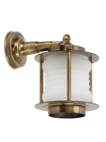 Licht-Erlebnisse Außen Wandlampe (B)16 x (H)24 cm in Messing Antik WeißMessing Antik Weiß