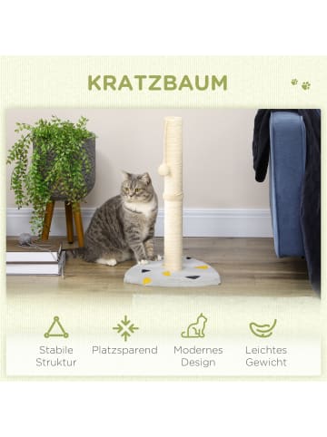 Pawhut Kratzstamm Hellgrau 35L x 35B x 62H cm