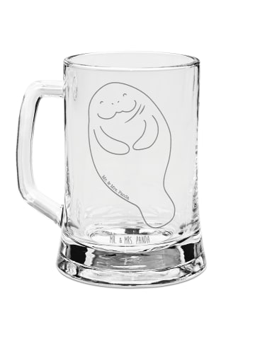 Mr. & Mrs. Panda Gravur Bierkrug Seekuh Happy ohne Spruch in Transparent