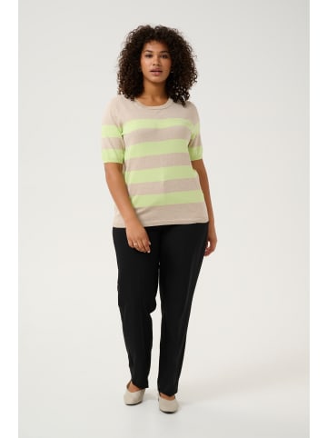 KAFFE curve Strickpullover KClizzy in Lettuce/FeatherG. Bold Stripe