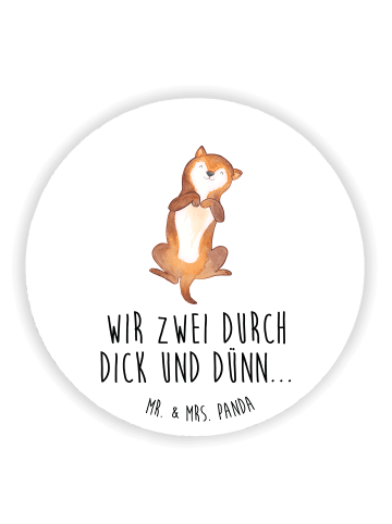 Mr. & Mrs. Panda Rund Magnet Hund Streicheln mit Spruch in Weiß