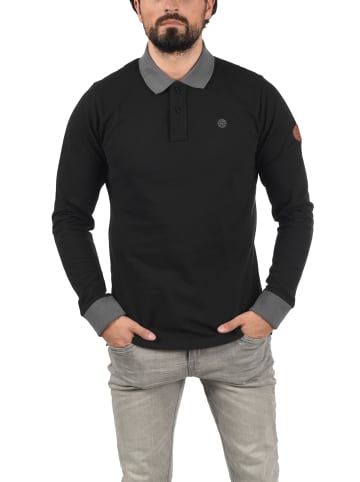 BLEND Langarm-Poloshirt BHRalle in Schwarz