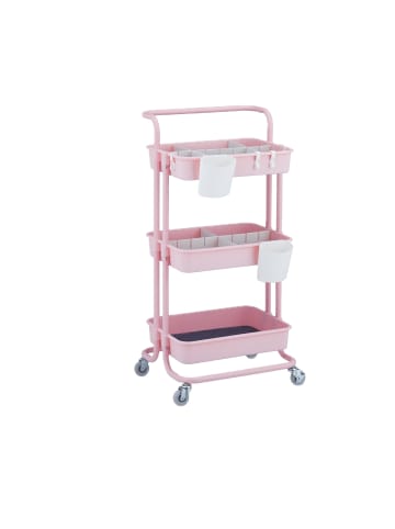 Rollwagen in Rosa -  (B)43 x (H)86 x (T)42 cm