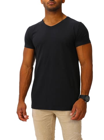 Joe Franks Joe Franks Joe Franks Herren Basic T-Shirts V-Neck HIGH in black