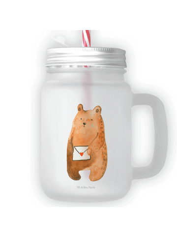 Mr. & Mrs. Panda Mason Jar Bär Liebesbrief ohne Spruch in Transparent