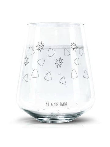 Mr. & Mrs. Panda Trinkglas Marienkäfer Design ohne Spruch in Weiß