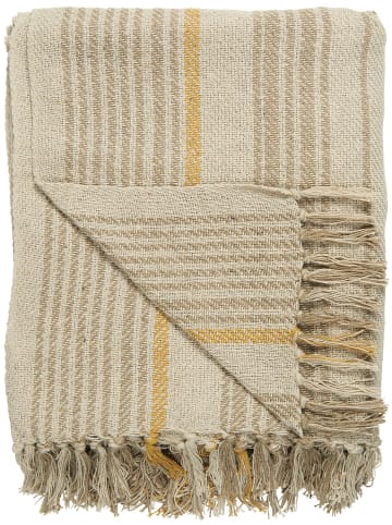 IB Laursen Plaid Creme mit Streifen Beige und Mustard 130x160