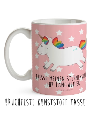 Mr. & Mrs. Panda Kindertasse Einhorn Happy mit Spruch in Rot Pastell