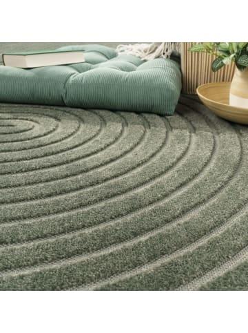 KADIMA DESIGN Teppich Kurzflor Struktur Wohnzimmer in Grün