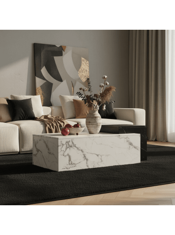 KADIMA DESIGN Teppich Kurzflor Uni-Look Polyester Wohnzimmer waschbar in Schwarz