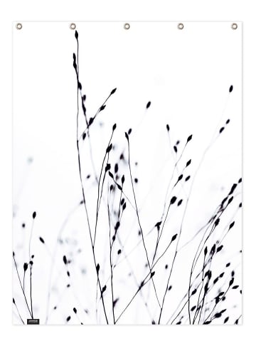 Juniqe Duschvorhang "Black Grass" in Schwarz & Weiß