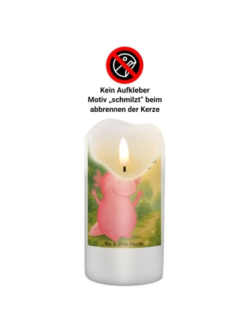 Mr. & Mrs. Panda Wachskerze Axolotl Hurra Design mit Spruch in Weiß