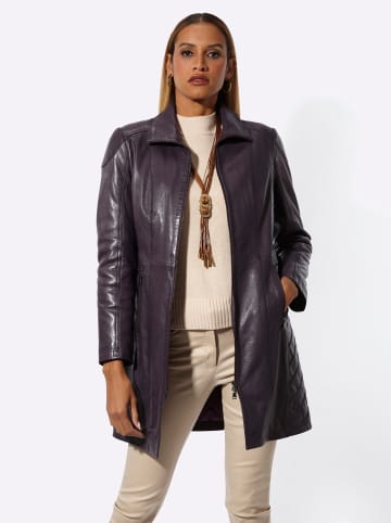 Mainpol Lammnappa-Lederjacke in aubergine