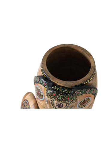 Giner y Colomer Handbemalte Elefantenfigur aus Mangoholz in Multicolored