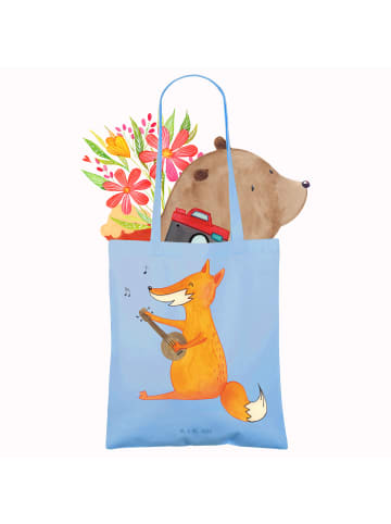 Mr. & Mrs. Panda Tote Bag Fuchs Gitarre ohne Spruch in Sky Blue