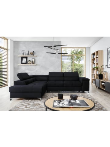 MF Design Eduardo Recamiere Links in Schwarz -  (L) 202 x (B) 275 x (H) 88 cm