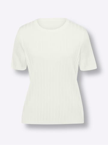 Sieh an! Kurzarm-Pullover in ecru