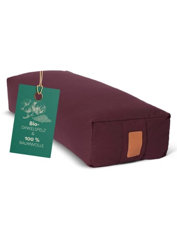 DoYourFitness Yoga-Bolster Paravati gefüllt Dinkelspelz braun eckig rot