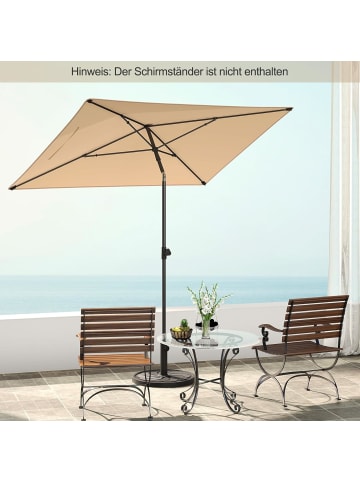 COSTWAY Sonnenschirm rechteckig 210x140 cm in Beige