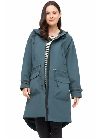 Derbe Langjacke für Damen in petrol