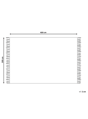 Beliani Geflochtener Teppich SAZOO in Beige - (W) 300 x (L) 400 cm