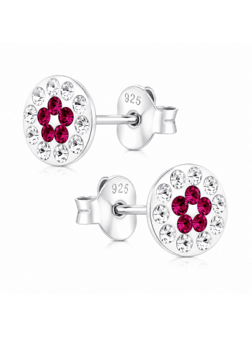 schmuck23 Ohrringe 925 Silber Blume in Bunt