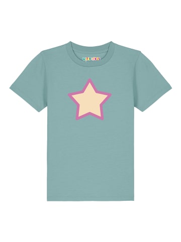 wat? Apparel T-Shirt Stern in Teal Monstera