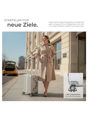 tectake Aluminium Boardtrolley Airway gängige Handgepäckgröße von 20 Zoll mit Teleskopgr