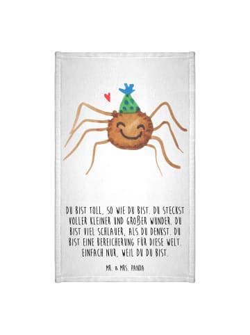 Mr. & Mrs. Panda Gästehandtücher Spinne Agathe Party mit Spruch in Weiß