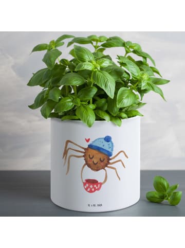 Mr. & Mrs. Panda Blumentopf Spinne Agathe Kaffee ohne Spruch in Weiß