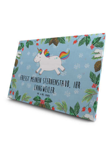 Mr. & Mrs. Panda Tee Adventskalender Einhorn Happy mit Spruch in Eisblau