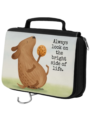 Mr. & Mrs. Panda Kosmetiktasche Hund Keks Design mit Spruch in Weiß