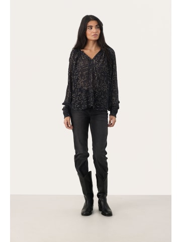 PART TWO Langarm-Bluse TenniePW in Navy Gold Dot