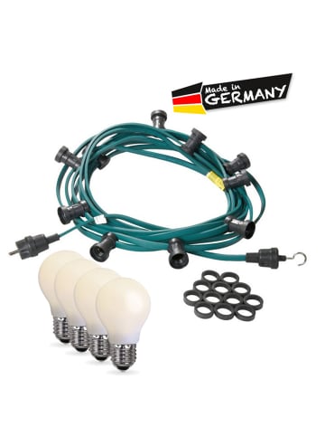 SATISFIRE Garten Party Lichterkette Illu 30 milchige LED Tropfenlampen 20m grün