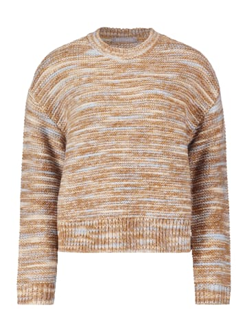 BETTY & CO Strickpullover mit Struktur in Camel/Light Blue