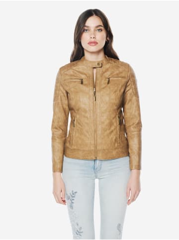 KOROSHI Damen-bikerjacke aus kunstleder in Lila / flieder