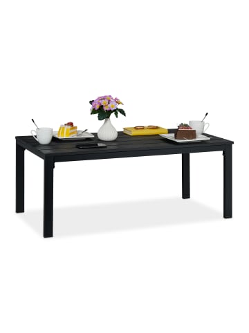 relaxdays Gartentisch in Schwarz - (B)98 x  (H)39 x (T)48 cm