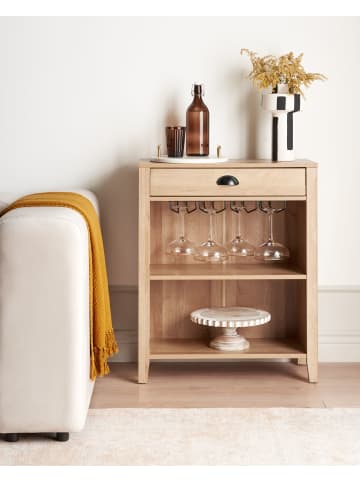 Beliani Sideboard WALKERSTON in Braun - (W) 66 x (H) 80 x (L) 30 cm