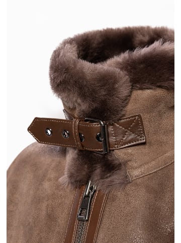 CBL Herren Lammfelljacke in mokka