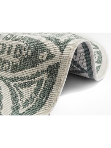 Teppich Boss Runder Indoor Outdoor Wendeteppich Lilja in Grün Creme