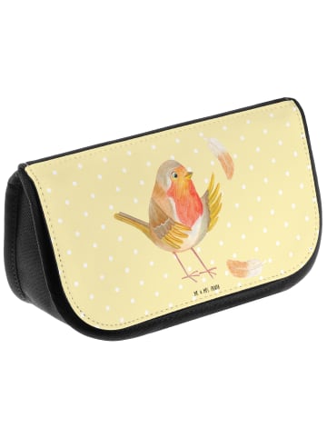 Mr. & Mrs. Panda kulturtäschchen Rotkehlchen Federn ohne Spruch in Gelb Pastell