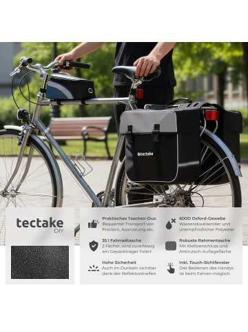 tectake Set Fahrradtasche Georg - wasserabweisend und robust