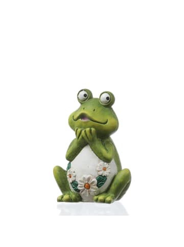 MARELIDA Gartenfigur Frosch Rosie Tierfigur für Beet Gartendeko H: 16cm in grün
